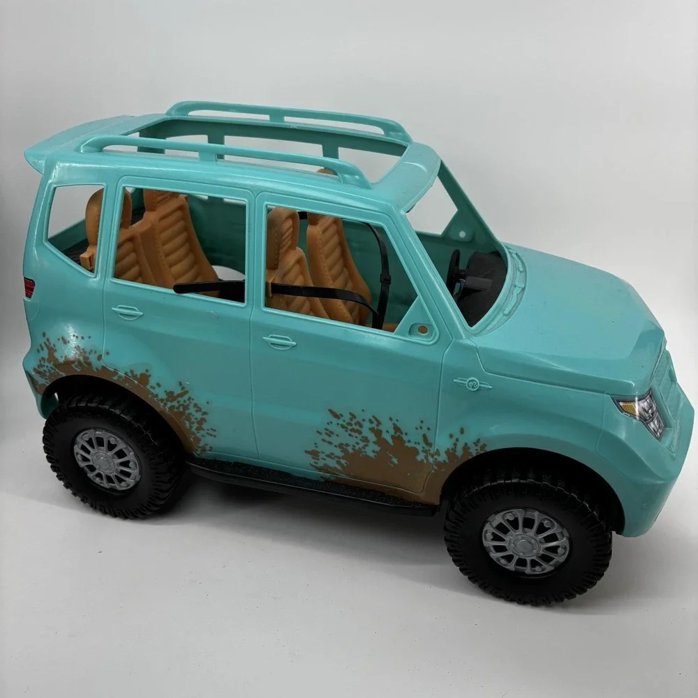 Mattel Barbie 2016 SUV Jeep Camping Fun Teal Off-Road Mudding Vehicle FGC99